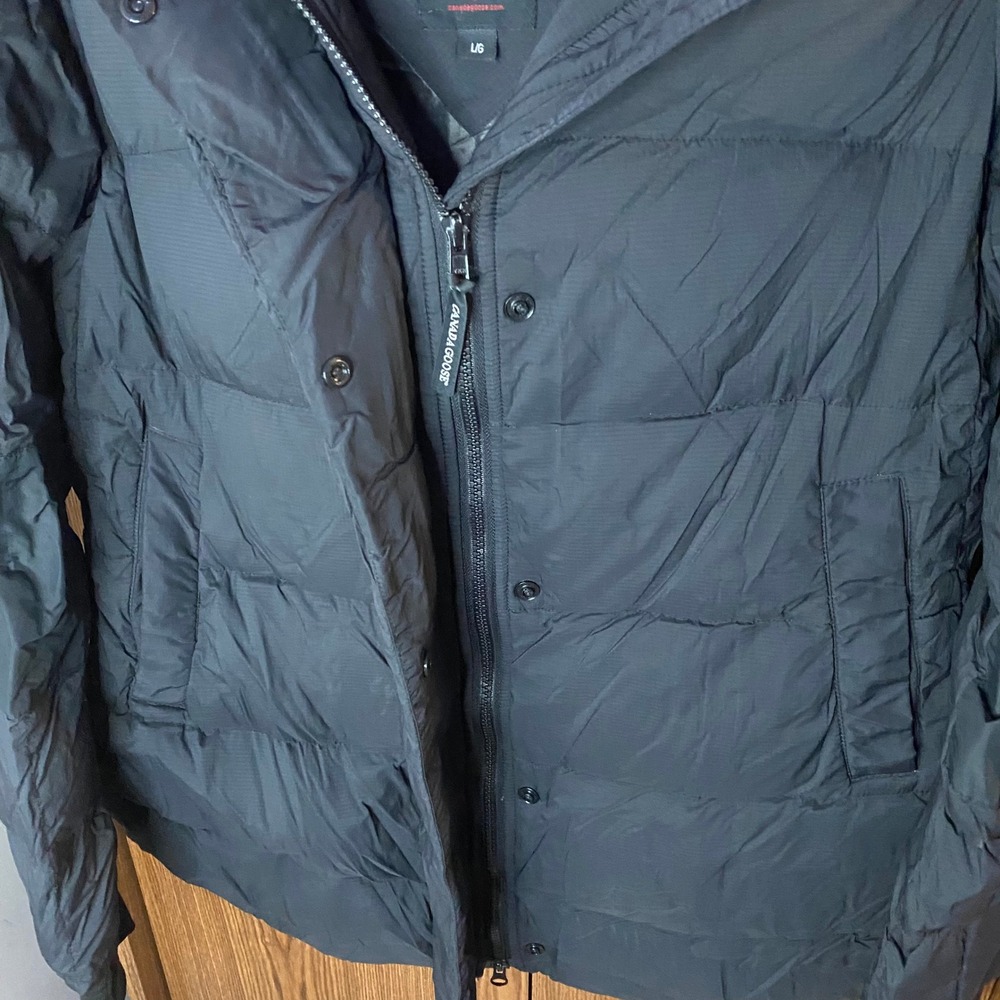 Canada Goose Puffer Jacket Women Large Black Hooded Down Quilted Parka Coat - Picture 3 of 6